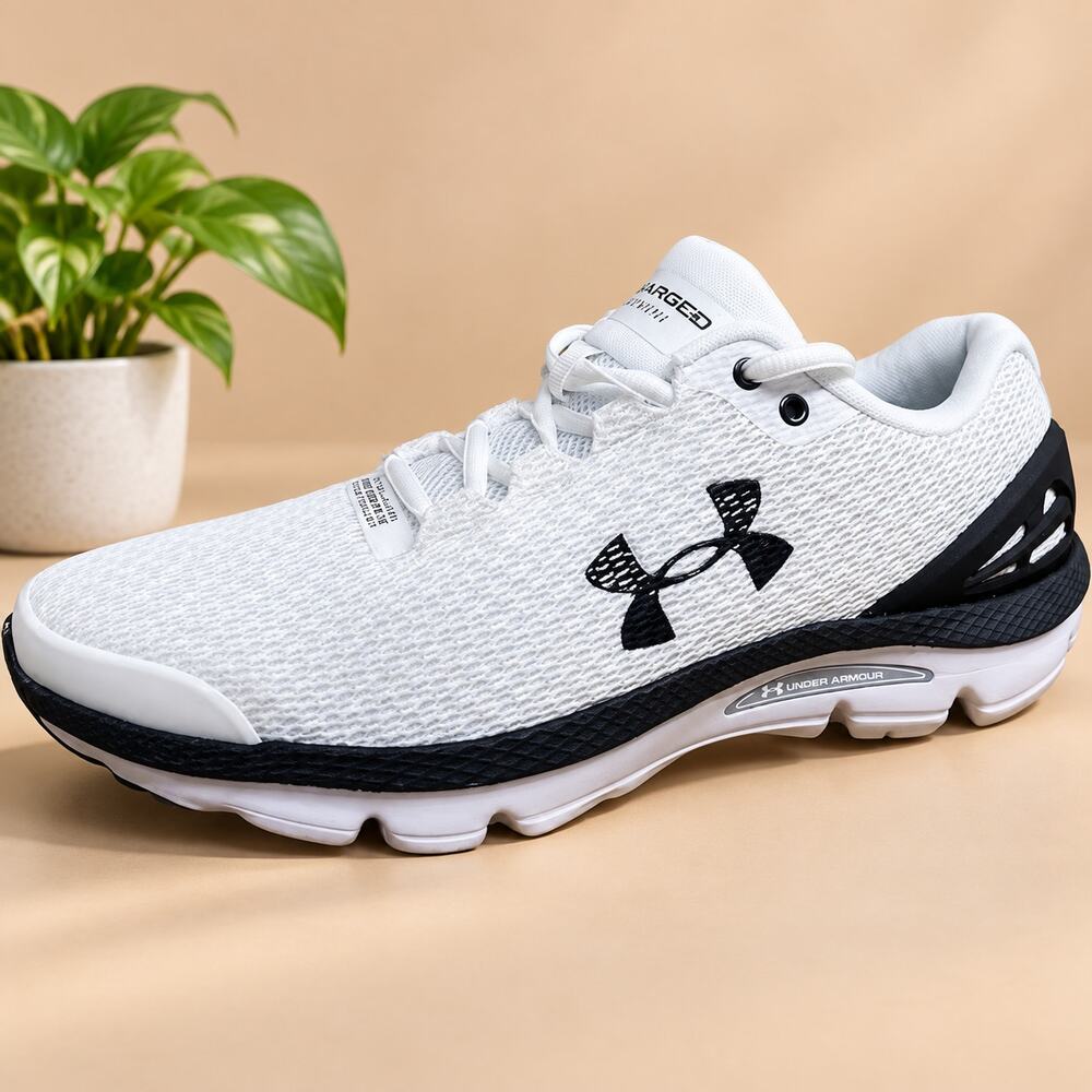USED Under Armour Charged Gemini Men's Running Shoes White Size 9 M